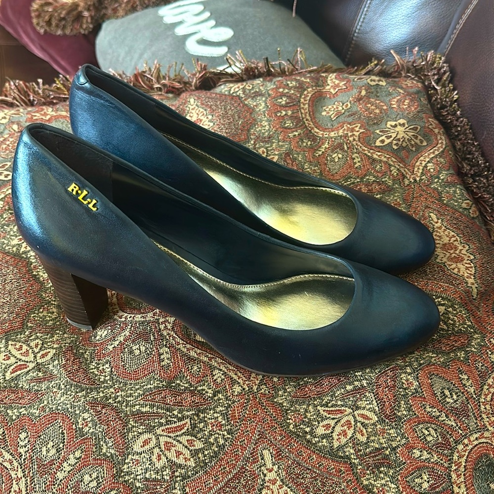 Ralph Lauren Double RL Navy Heels